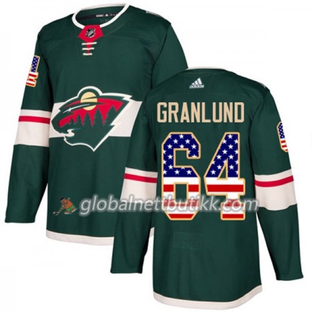 Minnesota Wild Hockeydrakt Mikael Granlund 64 2017-2018 USA Flag Fashion Grønn Adidas Authentic - Herre